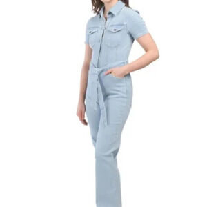 AVEC LES FILLES Light Wash Denim Jumpsuit Size 27